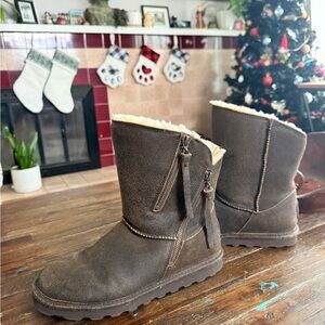 BearPaw Cream Shearling Boots